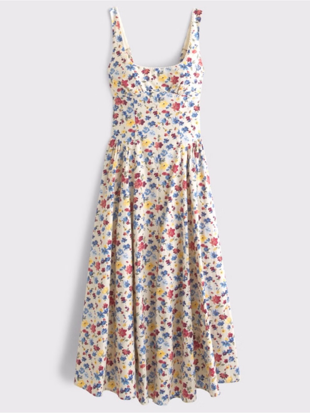 A&F Bra-Free Dylan Midi Dress (Cream Floral - Small Petite)! - Picture 5 of 5